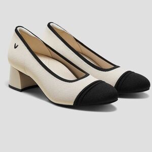 Chic Black and Cream Women's Heels